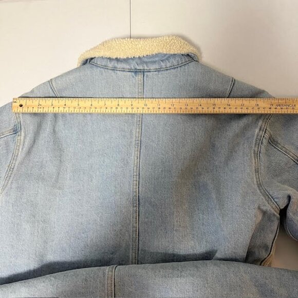 Aritzia TNA Murad Sherpa Lined Demin Coat Small - Picture 9 of 16
